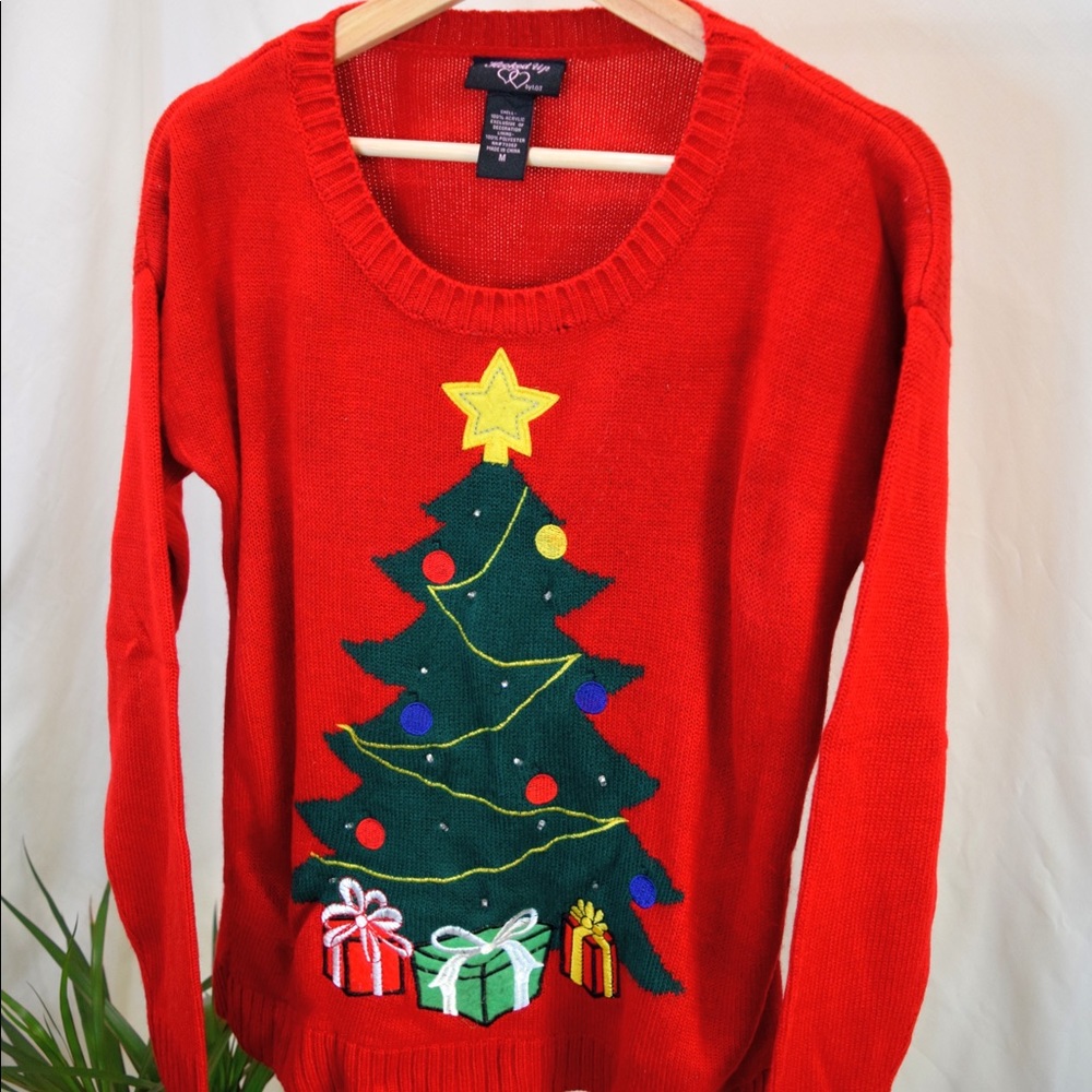 Red Christmas Tree Sweater. - Picture 4 of 5